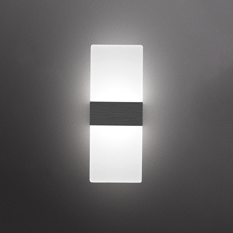 Lampada da parete per tonalità rettangolare in alluminio modernista Light Sconce a 1 luce per camera da letto