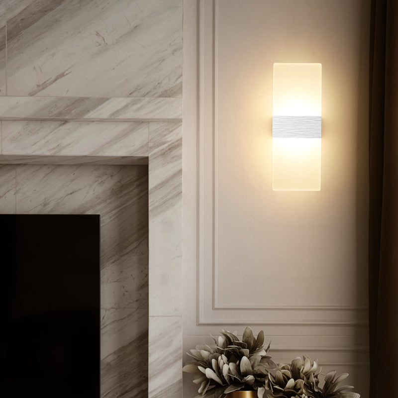 Lampada da parete per tonalità rettangolare in alluminio modernista Light Sconce a 1 luce per camera da letto