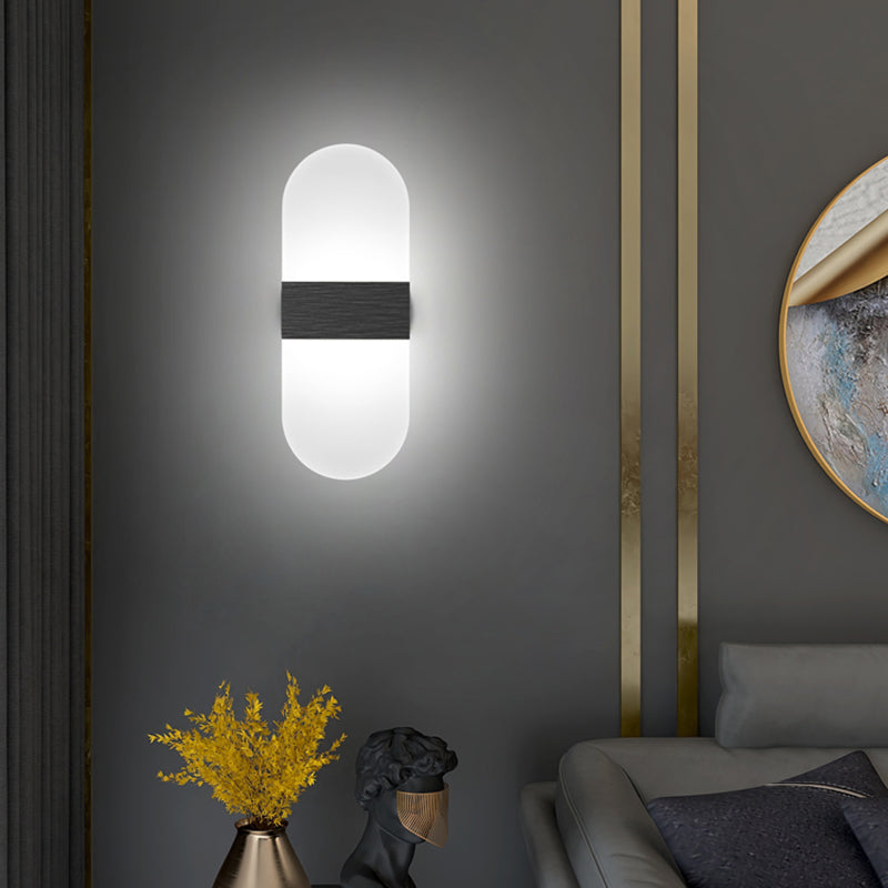 Lampada da parete per tonalità rettangolare in alluminio modernista Light Sconce a 1 luce per camera da letto