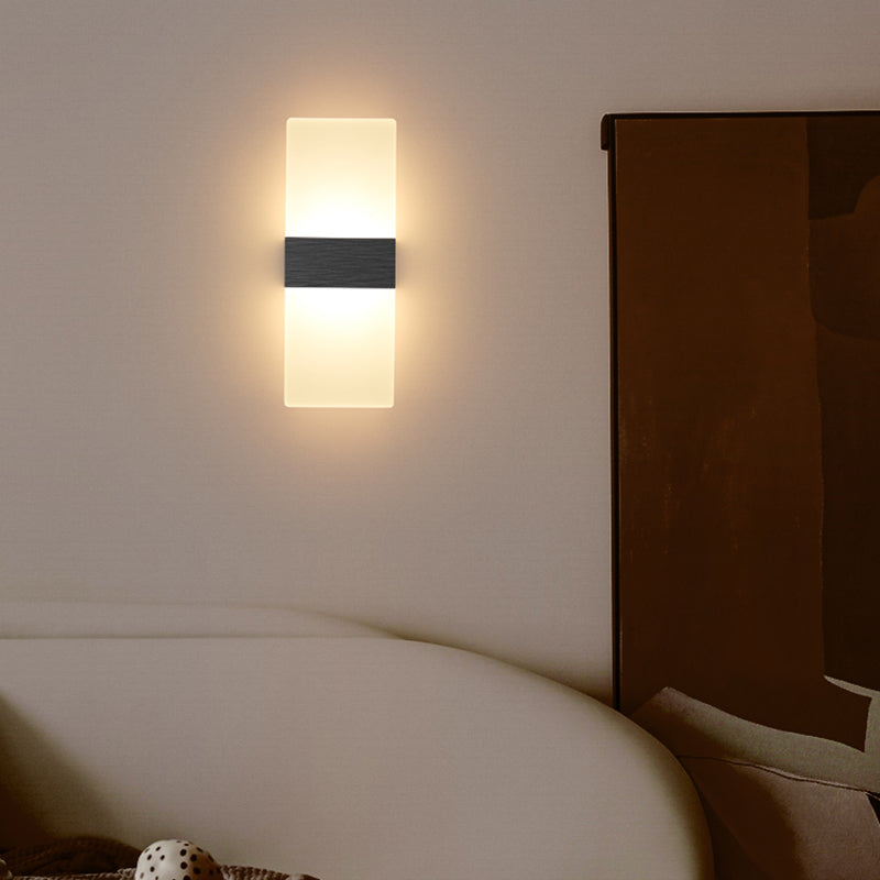 Lampada da parete per tonalità rettangolare in alluminio modernista Light Sconce a 1 luce per camera da letto