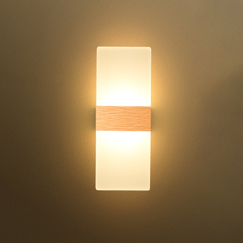 Lampada da parete per tonalità rettangolare in alluminio modernista Light Sconce a 1 luce per camera da letto