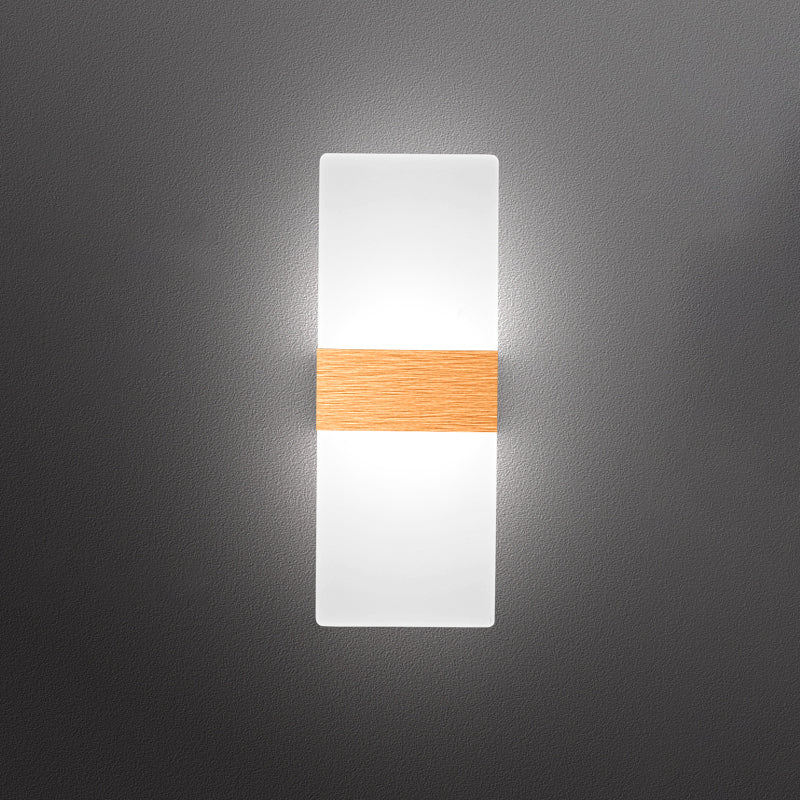 Lampada da parete per tonalità rettangolare in alluminio modernista Light Sconce a 1 luce per camera da letto
