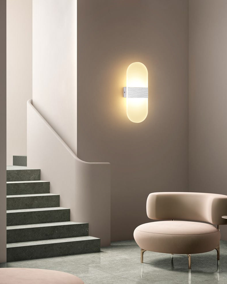 Lampada da parete per tonalità rettangolare in alluminio modernista Light Sconce a 1 luce per camera da letto