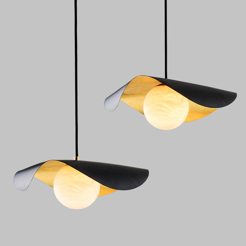 Luz de colgante colgante de suspensión en forma de sombrero Luz de techo colgante contemporáneo para sala de estar