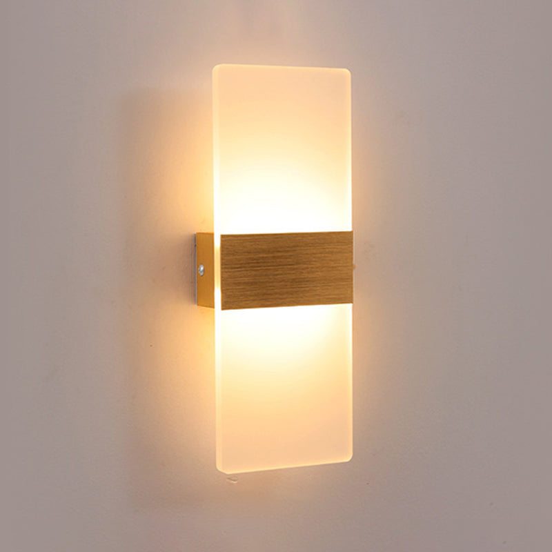 Lámpara de pared LED acrílica rectangular de aluminio cepillada estilo contemporáneo Simplicidad de apliques de interior para pasillo del pasillo