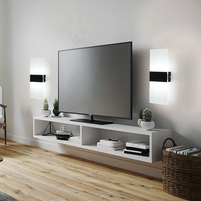Lámpara de pared LED acrílica rectangular de aluminio cepillada estilo contemporáneo Simplicidad de apliques de interior para pasillo del pasillo