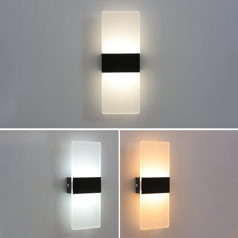 Lámpara de pared LED acrílica rectangular de aluminio cepillada estilo contemporáneo Simplicidad de apliques de interior para pasillo del pasillo