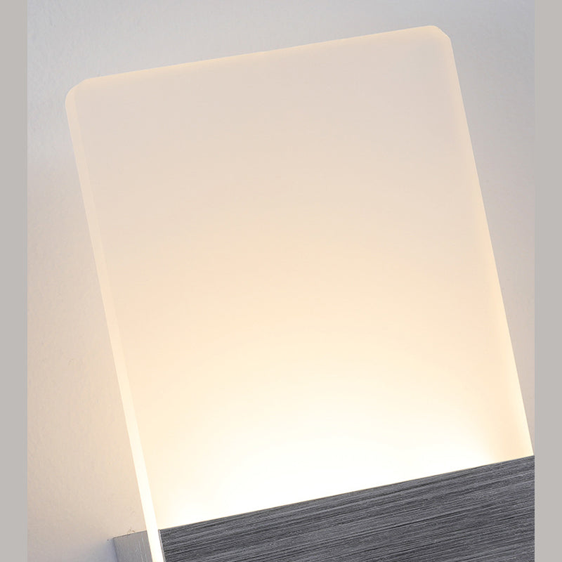 Lámpara de pared LED acrílica rectangular de aluminio cepillada estilo contemporáneo Simplicidad de apliques de interior para pasillo del pasillo