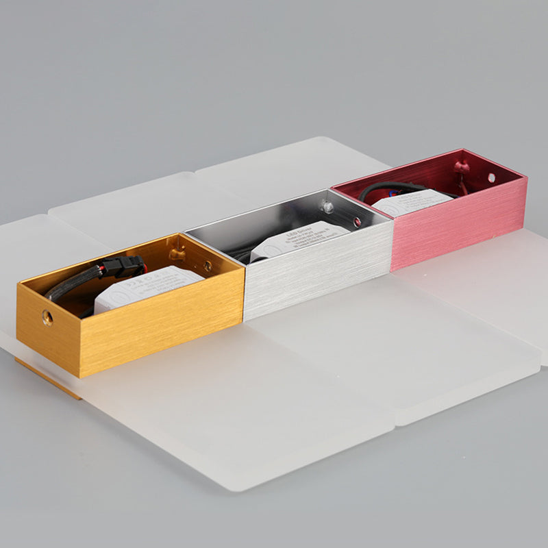 Lámpara de pared LED acrílica rectangular de aluminio cepillada estilo contemporáneo Simplicidad de apliques de interior para pasillo del pasillo