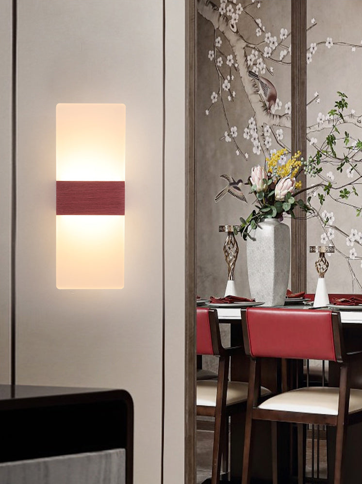 Lámpara de pared LED acrílica rectangular de aluminio cepillada estilo contemporáneo Simplicidad de apliques de interior para pasillo del pasillo