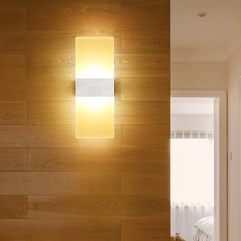 Lampada da parete per tonalità rettangolare in alluminio modernista Light Sconce a 1 luce per camera da letto