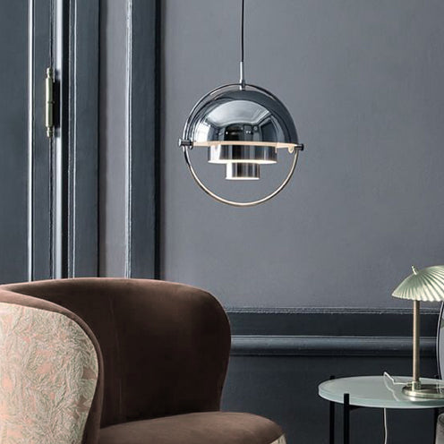 Costilería colgante colgante de hierro negro Luz de 1 luces de 1 luces para sala de estar