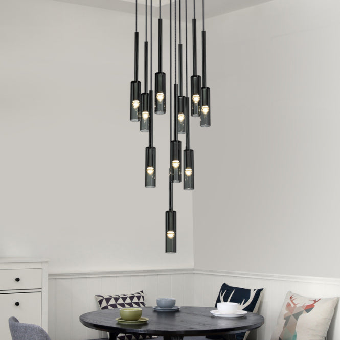 Black Minimaliste à 1 lumière LED Down Lighting Crystal suspendu Pendant Light pour la chambre