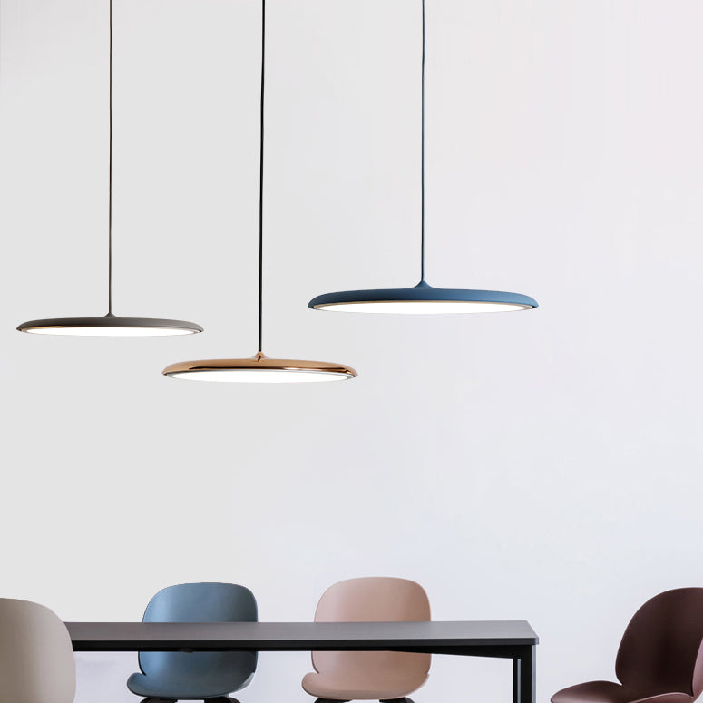 Comedor LED LED LIGHT LUCHE Simplicidad Lámpara colgante de techo con sombra de metal de disco