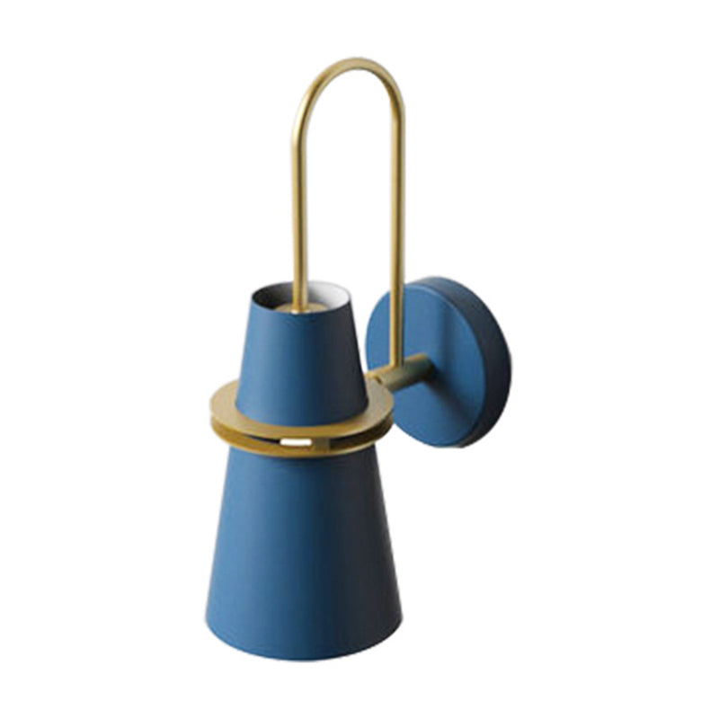 1 Light Metal Wall Light Fixture Modern Tapered Wall Sconces Lighting Fixtures for Bedroom