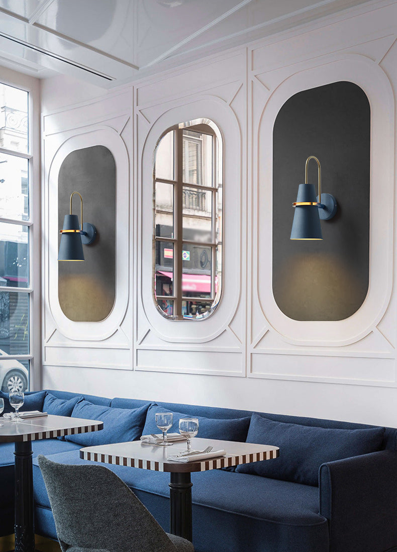 1 Light Metal Wall Light Fixture Modern Tapered Wall Sconces Lighting Fixtures for Bedroom