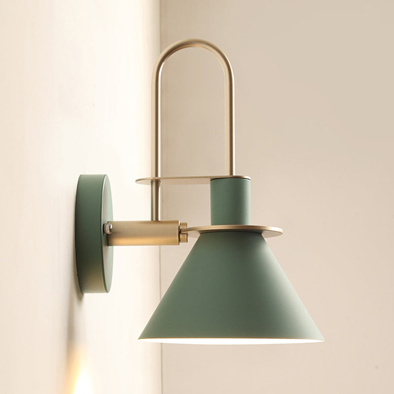 1 Light Metal Wall Mounted Light Fixture Modern Dual Cone Wall Sconce Lighting for Dining Room