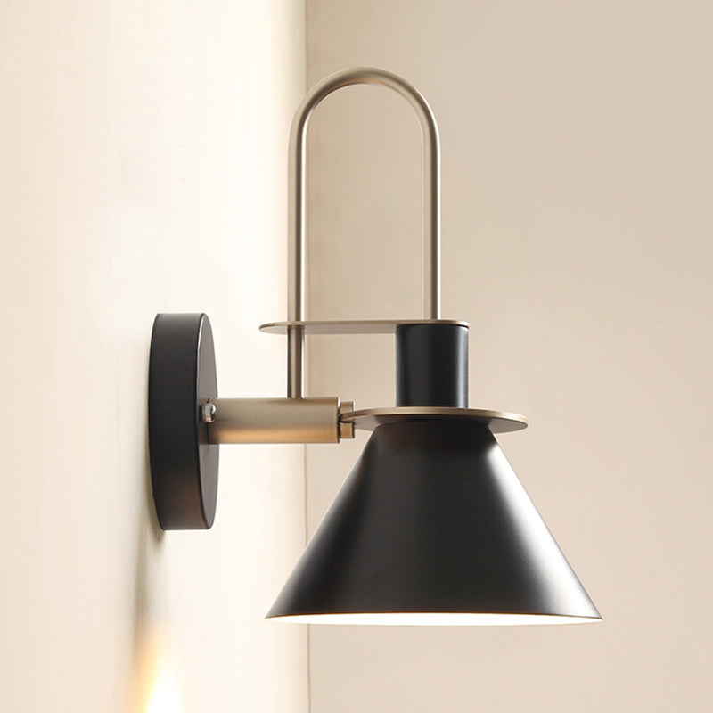 1 Light Metal Wall Mounted Light Fixture Modern Dual Cone Wall Sconce Lighting for Dining Room