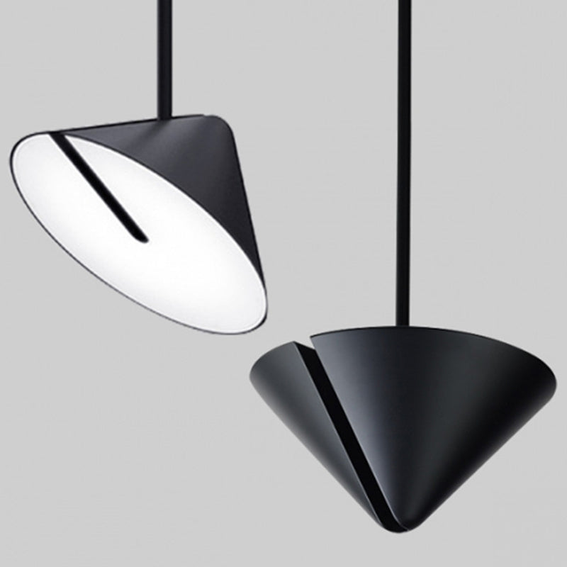 Verstelbare kegelschaduw hanglamp lopend Noordse metalen zwarte afwerking LED hanglicht