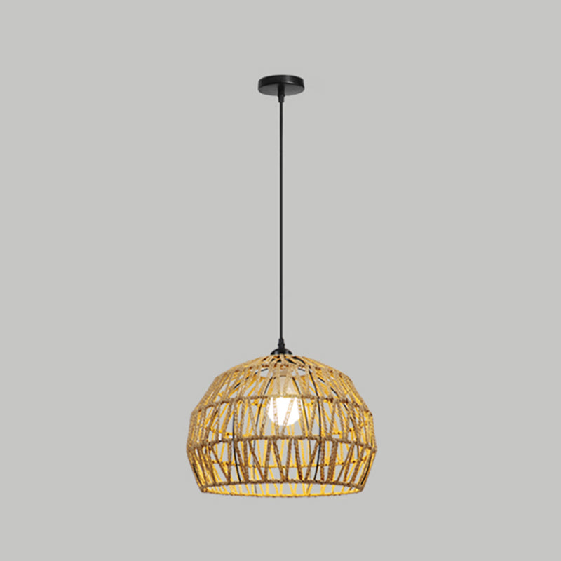 Sferische touw suspensielamp Rustieke eenzame eetkamer in de verlichting hanger