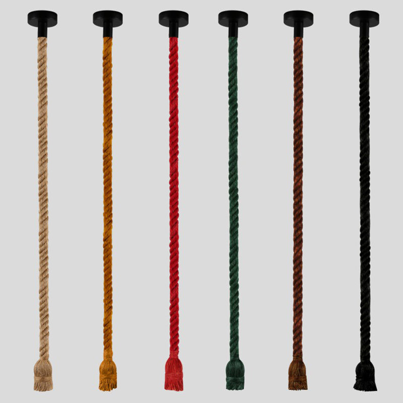 Lampada a pendente a corda a 1 luce del design a bulbo nudo vintage per barra per barra