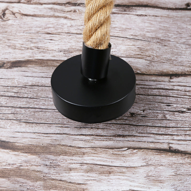 Vintage Bare Bulb Design Drop Lighting 1-Light Rope Pendant Light Fixture for Bar