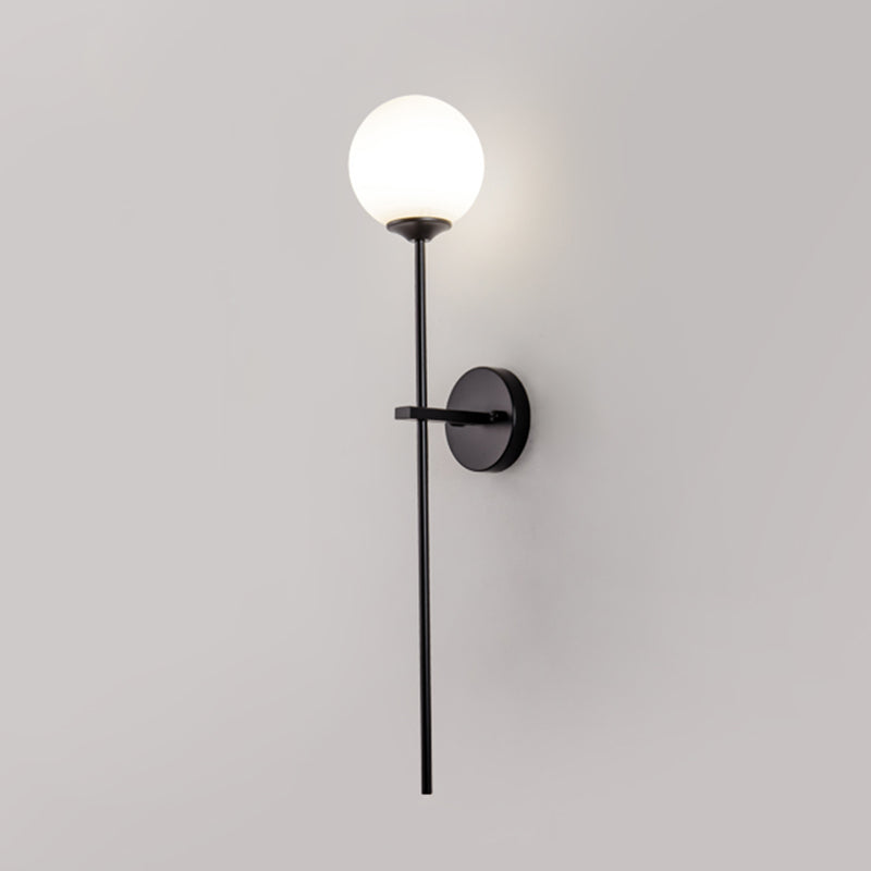 1-Light Wall Light in Modern Luxury Style Wrought Iron Wall Sconce with Globe Glass Shade