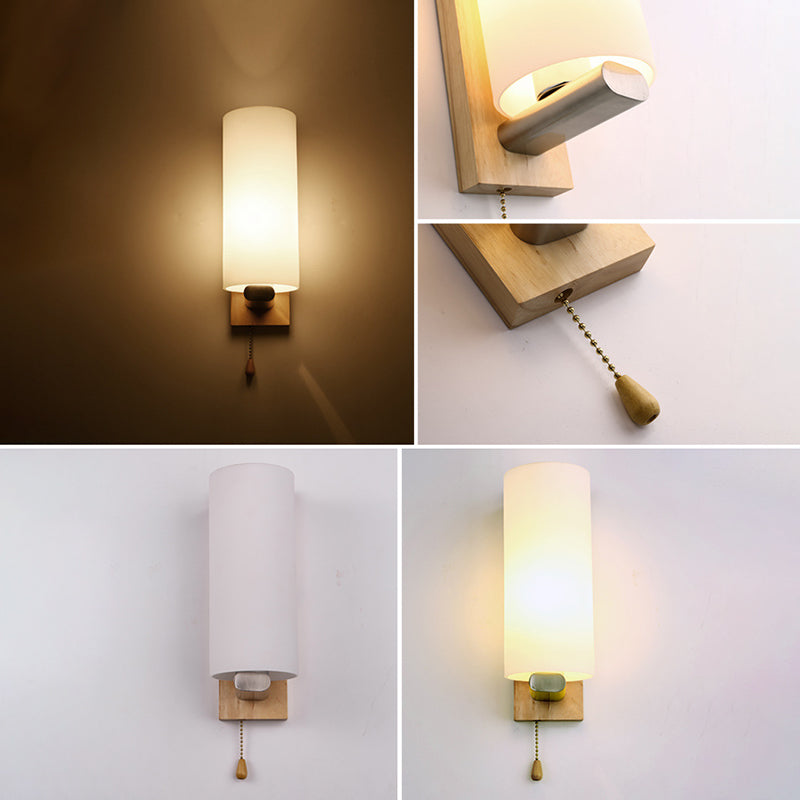 Moderna semplicità cilindri con le luci di applique luci latte murale vetrino illuminazione con camera da letto per camera da letto