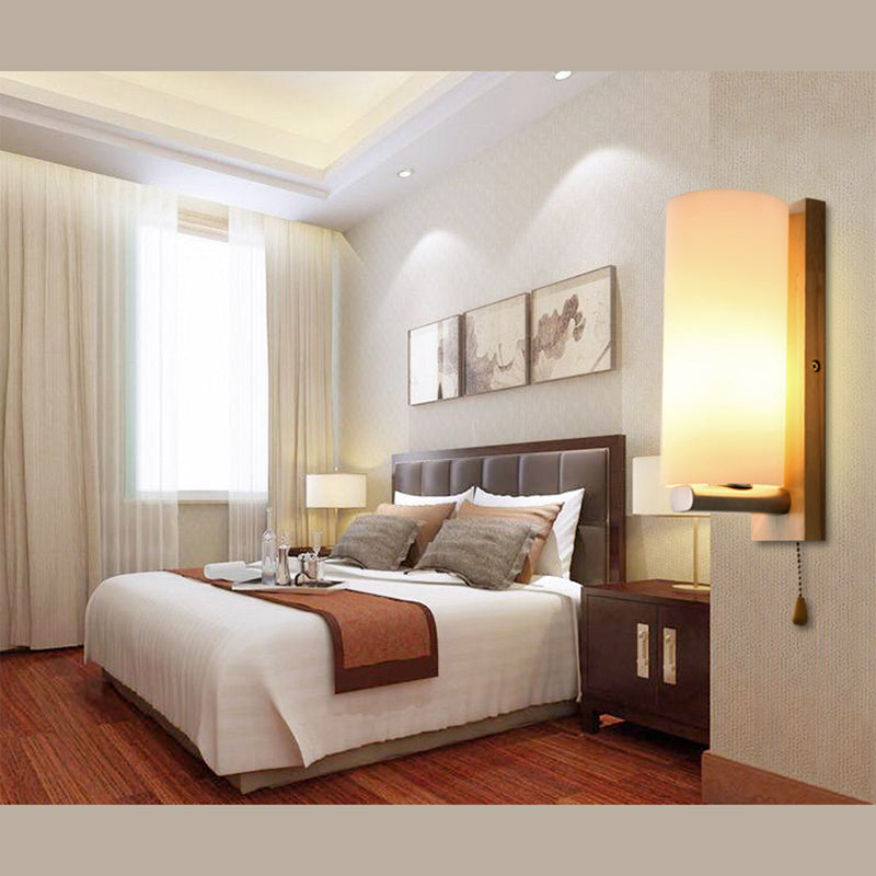 Moderna semplicità cilindri con le luci di applique luci latte murale vetrino illuminazione con camera da letto per camera da letto
