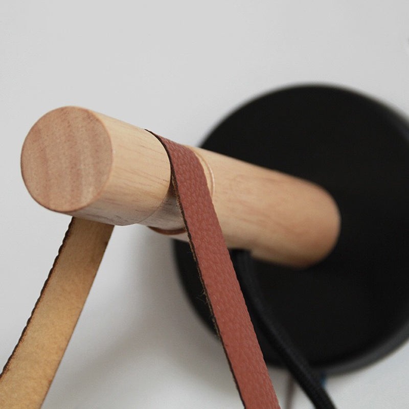 Lámparas de pared cónicas montado en la pared apliques de pared de madera ultra moderna con cinturón para dormitorio