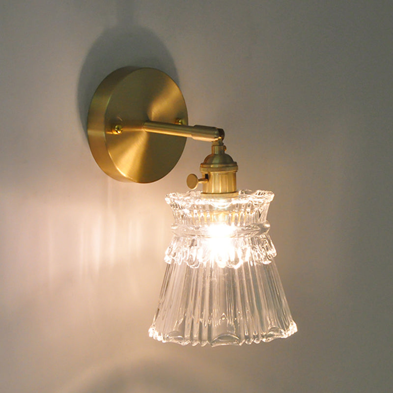 Modern Simplicity Cup Wall Mounted Light Fixture Clear Glass Wall Mount Light Fixture for Living Room