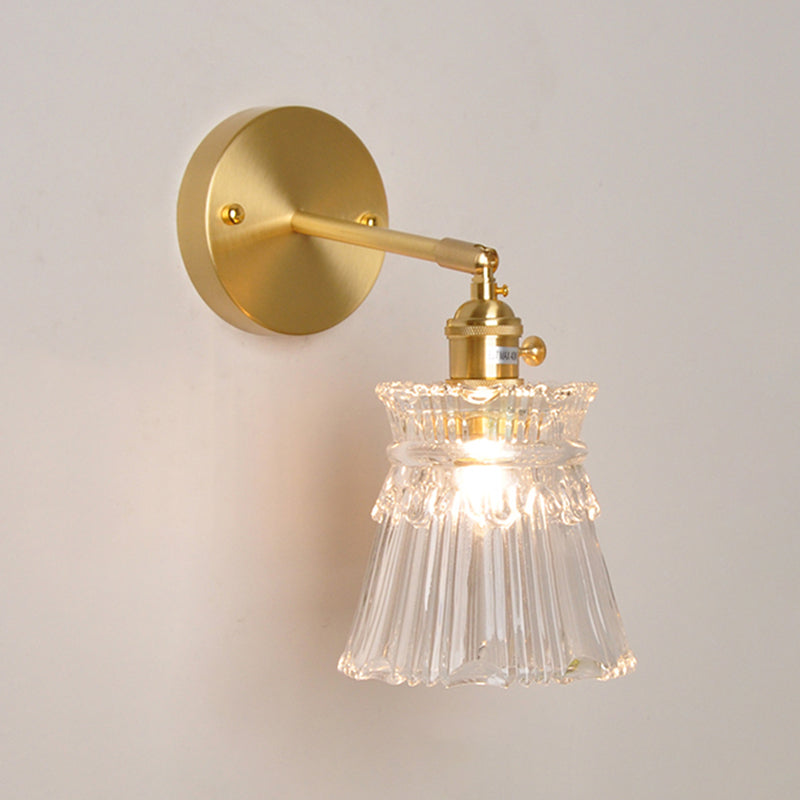 Modern Simplicity Cup Wall Mounted Light Fixture Clear Glass Wall Mount Light Fixture for Living Room