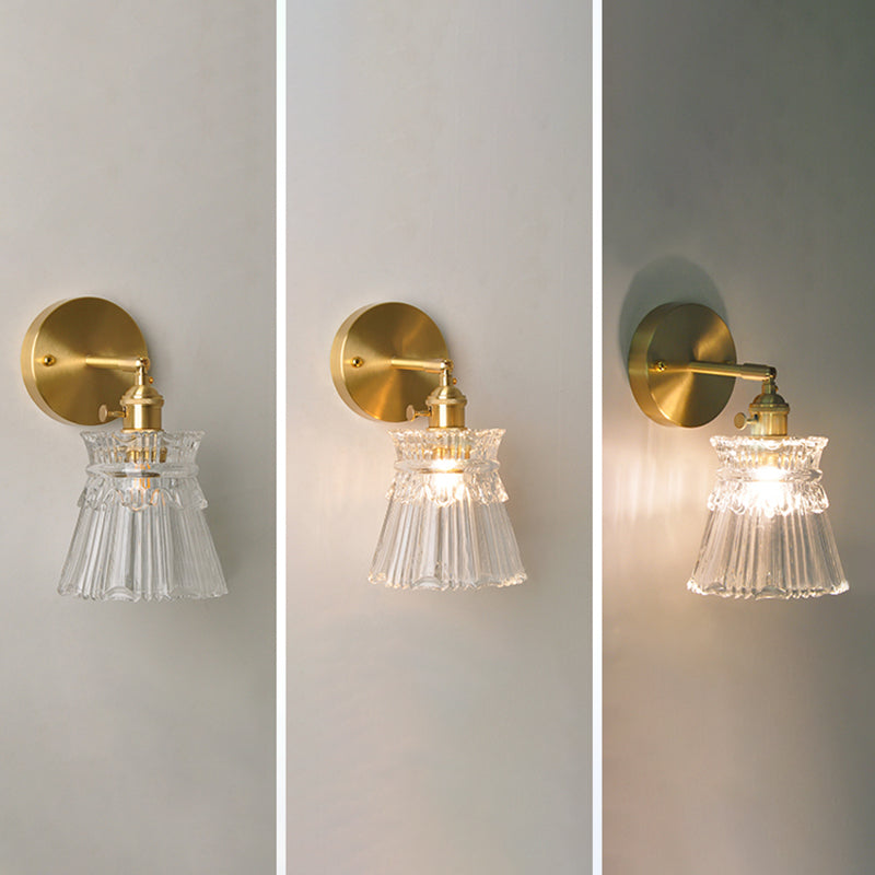 Modern Simplicity Cup Wall Mounted Light Fixture Clear Glass Wall Mount Light Fixture for Living Room