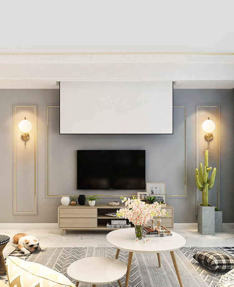 Zeitgenössische globale Wandmontagleuchte Milchglas Wandmontagelampe für das Restaurant