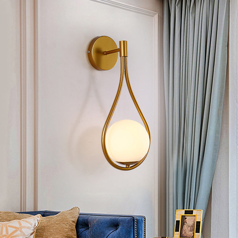 Contemporary Droplet Wall Mounted Lights Milk Glass Wall Mounted Lamp for Restaurant