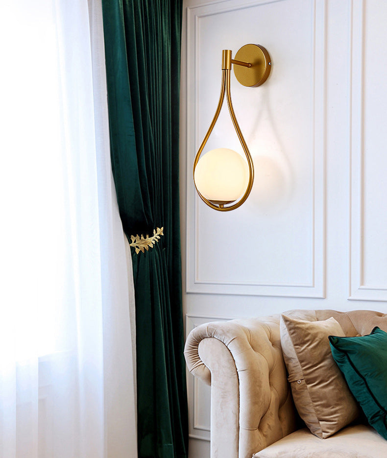 Contemporary Droplet Wall Mounted Lights Milk Glass Wall Mounted Lamp for Restaurant