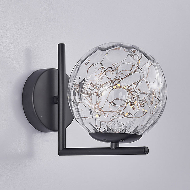 1 licht wit glazen wand gemonteerd verlichtingsarmatuur moderne bol wandverlichting ideeën voor slaapkamer