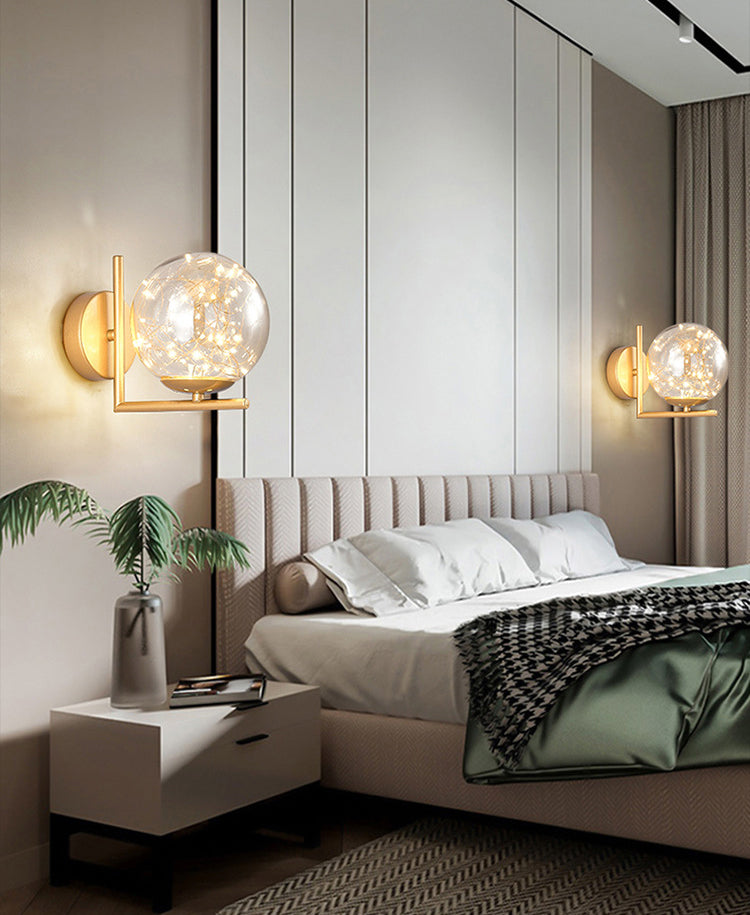 1 licht wit glazen wand gemonteerd verlichtingsarmatuur moderne bol wandverlichting ideeën voor slaapkamer