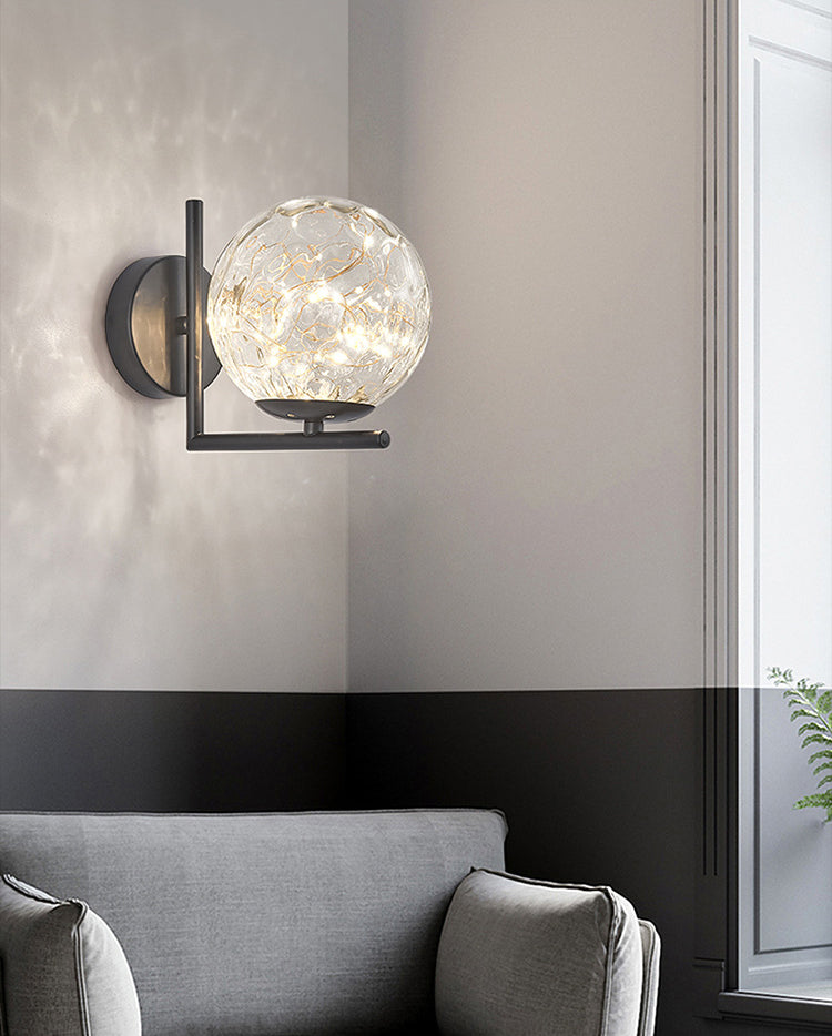 1 licht wit glazen wand gemonteerd verlichtingsarmatuur moderne bol wandverlichting ideeën voor slaapkamer