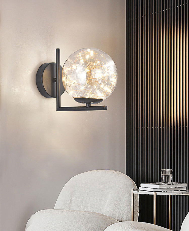 1 licht wit glazen wand gemonteerd verlichtingsarmatuur moderne bol wandverlichting ideeën voor slaapkamer