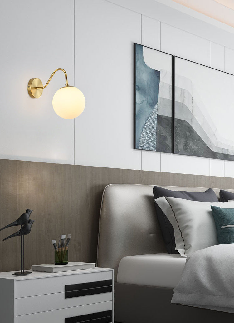 Zeitgenössische globale Wandmontagleuchte Milchglas Wandmontagelampe für das Restaurant