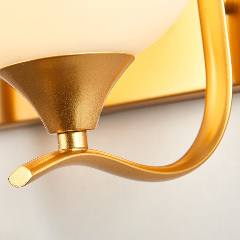 Round Milk Glass Wall Lighting Fixtures Modern Wall Mounted Light Fixture for Bedroom