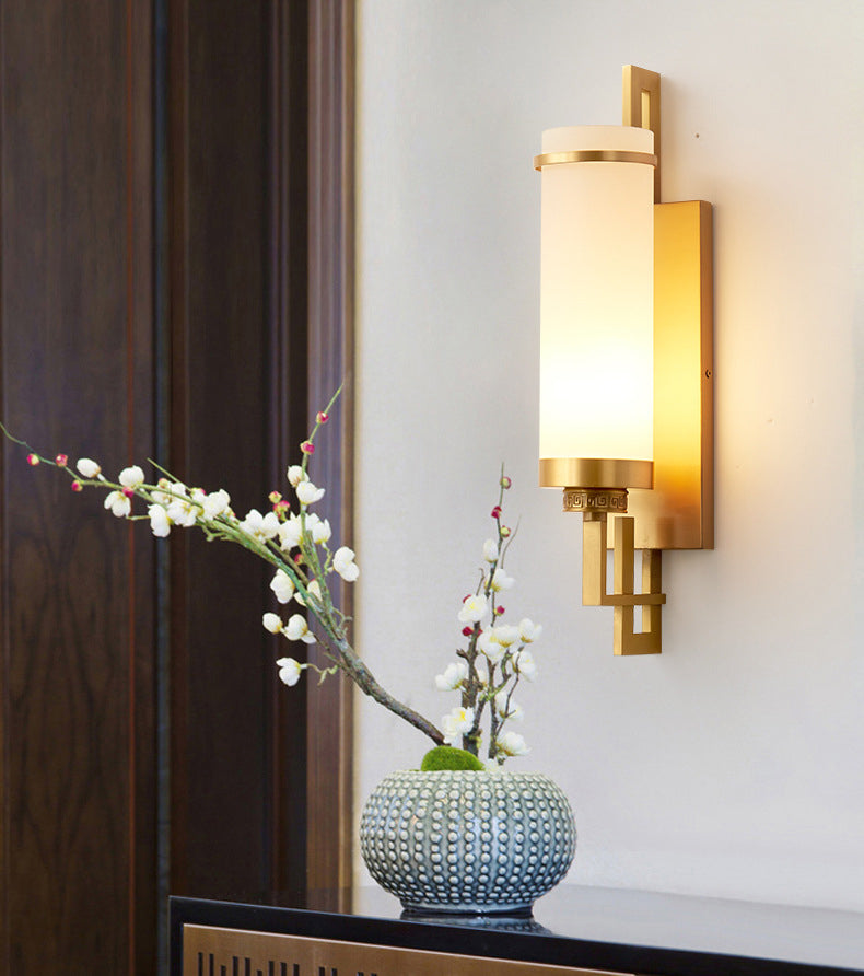 Postmoderne Einfachheit Zylinder Wandleuchte Glaswandleuchten für Schlafzimmer