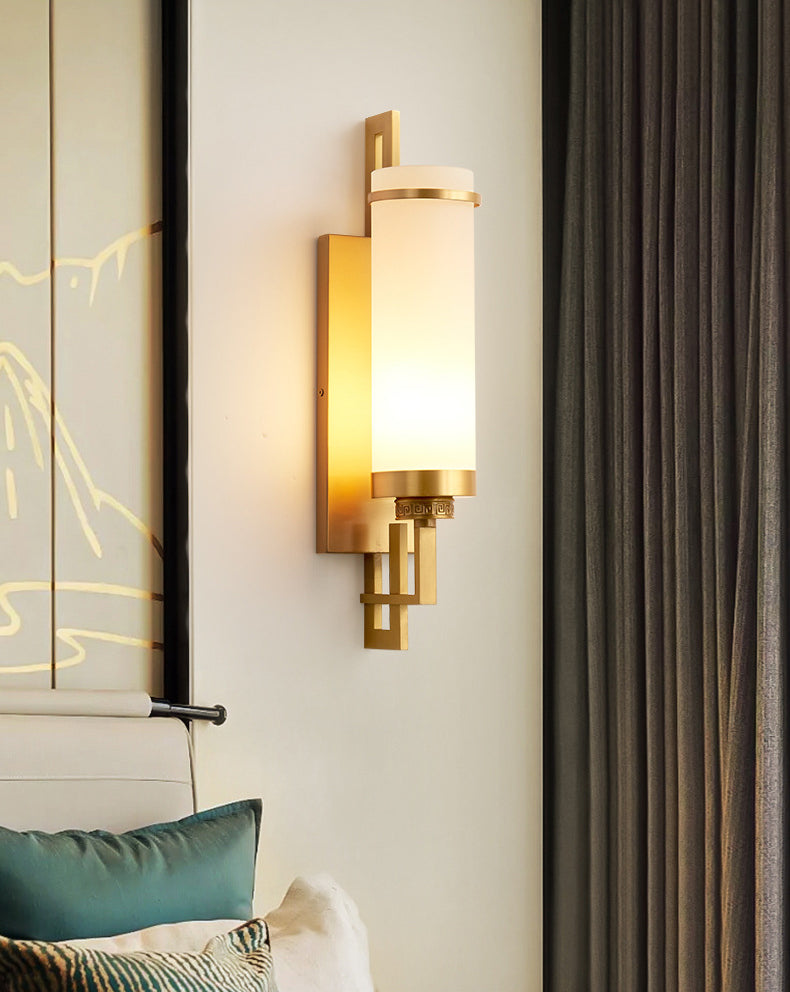 Postmoderne Einfachheit Zylinder Wandleuchte Glaswandleuchten für Schlafzimmer