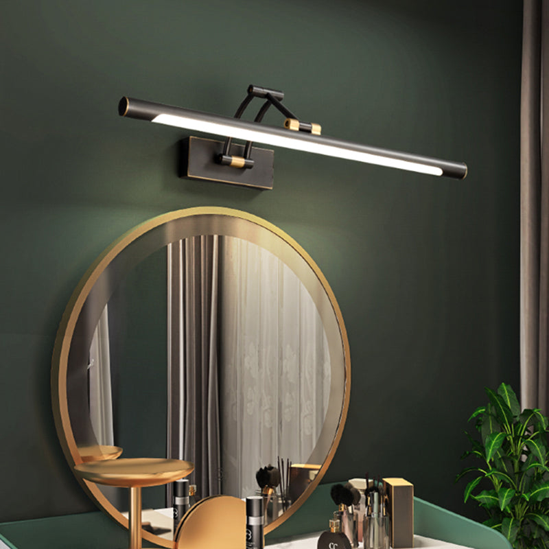 Modern Luxury Style Cylindrical Flush Mount Wall Sconce Copper Wall Mounted Vanity Lights in Gold Finish