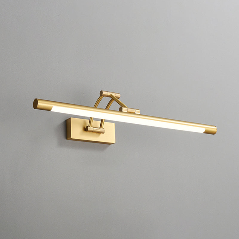 Modern Luxury Style Cylindrical Flush Mount Wall Sconce Copper Wall Mounted Vanity Lights in Gold Finish