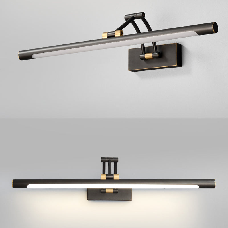 Modern Luxury Style Cylindrical Flush Mount Wall Sconce Copper Wall Mounted Vanity Lights in Gold Finish