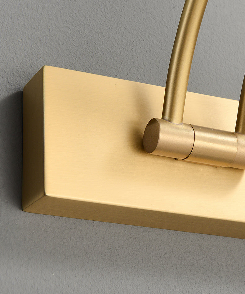 Modern Luxury Style Cylindrical Flush Mount Wall Sconce Copper Wall Mounted Vanity Lights in Gold Finish