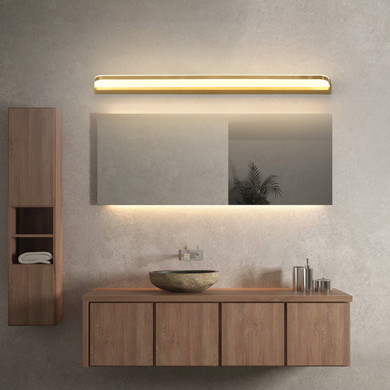Modern Minimalist Style Ultra-thin Wall Mounted Light Fixture Copper Wall Light Sconces for Bathroom