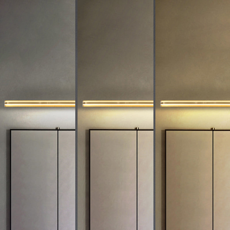 Modern Minimalist Style Ultra-thin Wall Mounted Light Fixture Copper Wall Light Sconces for Bathroom